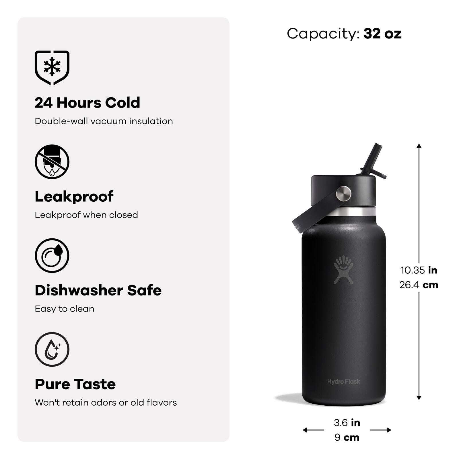 32 oz Wide Mouth with Flex Straw Cap - Image 4